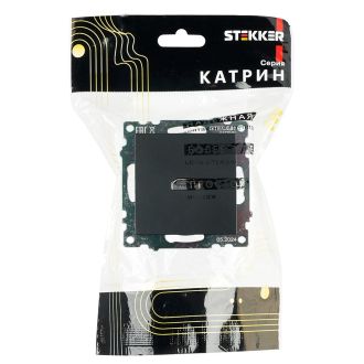 Розетка HDMI 2.1, Type A (механизм), STEKKER GLS00-7118-05, серия Катрин, черный, 50062
