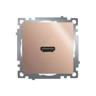 Розетка HDMI 2.1, Type A (механизм), STEKKER GLS00-7118-02, серия Катрин, шампань, 50063