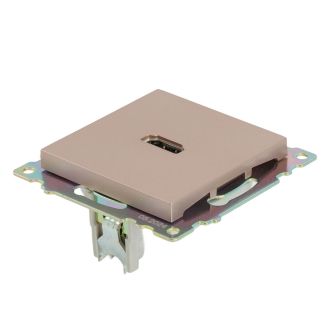 Розетка HDMI 2.1, Type A (механизм), STEKKER GLS00-7118-02, серия Катрин, шампань, 50063