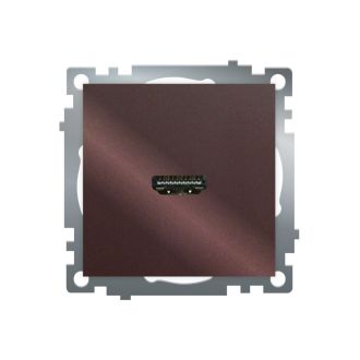 Розетка HDMI 2.1, Type A (механизм), STEKKER GLS00-7118-04, серия Катрин, шоколад, 50064