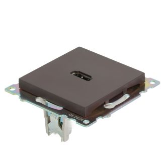Розетка HDMI 2.1, Type A (механизм), STEKKER GLS00-7118-04, серия Катрин, шоколад, 50064