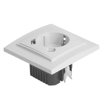 Розетка 1-местная STEKKER, PST16-9016-01, 250В, 2.1А с USB+ type C, серия Эрна, белый, 50076