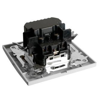 Розетка 1-местная STEKKER, PST16-9016-01, 250В, 2.1А с USB+ type C, серия Эрна, белый, 50076