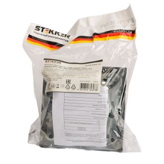 Розетка 1-местная с/з STEKKER, PST16-9016-03, 250В, 16А с USB+ type C, серия Эрна, черный, 50078