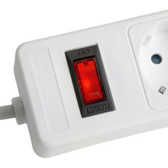 Сетевой фильтр 3-местный с/з STEKKER HM20-31-03 3x1мм2, 3 м, 250В, 16А, серия Optima, белый, 50087
