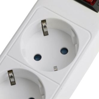 Сетевой фильтр 5-местный с/з STEKKER HM20-51-02 3x1мм2, 1,8 м, серия Optima, белый, 50092