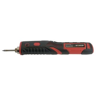 Паяльник беспроводной 8W, нихромовый нагреватель, 1800 mAh, 5В, красный/черный, PLE801-08, STEKKER, 50098