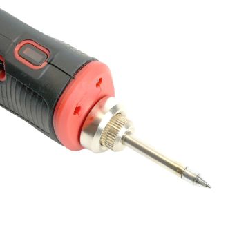 Паяльник беспроводной 8W, нихромовый нагреватель, 1800 mAh, 5В, красный/черный, PLE801-08, STEKKER, 50098