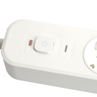 Сетевой фильтр 3-местный с/з STEKKER 3x1мм2, 3 м, 250В, 16А, 2 USB-A+2 Type-C 3, серия Nova, белый, 50100