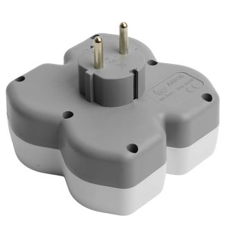 Разветвитель сетевой на 3 выхода с/з, STEKKER, 250В, 16А, USB A+Type C, 2,4А, PD, белый/серый ADP16-17-20, 50110