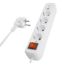Удлинитель 4-местный с/з с выключ. STEKKER HM071-41-03 3x1мм2, 3м, 250В, 16А, 1USB+2C, 2.4A, сер Home, белый, 50140 Удлинитель 4-местный с/з с выключ. STEKKER HM071-41-03 3x1мм2, 3м, 250В, 16А, 1USB+2C, 2.4A, сер Home, белый, 50140