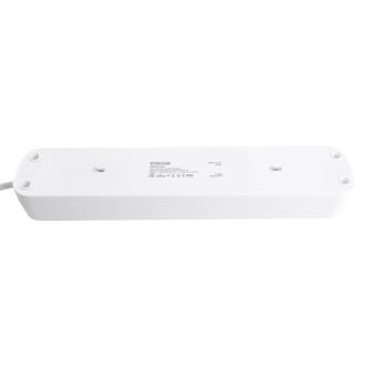 Удлинитель 4-местный с/з с выключ. STEKKER HM071-41-03 3x1мм2, 3м, 250В, 16А, 1USB+2C, 2.4A, сер Home, белый, 50140