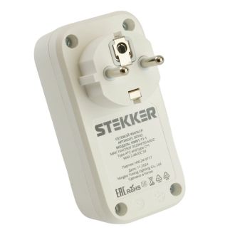 Сетевой фильтр 1-местный с/з STEKKER 250В, 16А, 2USB+1Type-C 2,4 A, серия Nova, HM81-11-1, белый, 50142