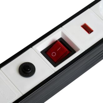 Сетевой фильтр 3-местный с/з STEKKER 3x1мм2, 5 м, 220В, 16А, серия Techno, HM22-31-05, белый, 50146