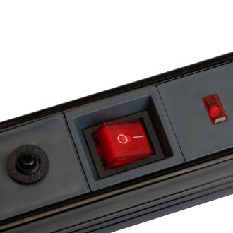 Сетевой фильтр 3-местный с/з STEKKER 3x1мм2, 1,8 м, 220В, 16А, серия Techno, HM22-31-02, черный, 50153