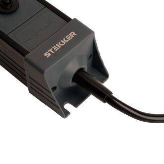 Сетевой фильтр 3-местный с/з STEKKER 3x1мм2, 1,8 м, 220В, 16А, серия Techno, HM22-31-02, черный, 50153