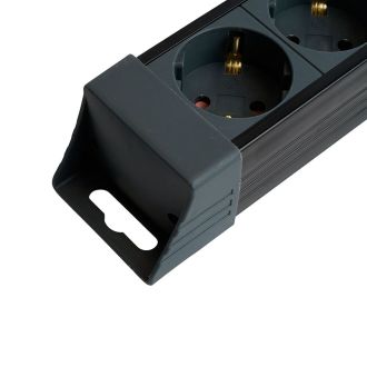 Сетевой фильтр 4-местный с/з STEKKER 3x1мм2, 1,8 м, 220В, 16А, серия Techno, HM22-41-02, черный, 50156