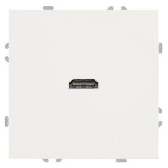 Розетка HDMI 2.0 Type A (механизм), STEKKER, серия Эмили, RST00-5118-01, белый фарфор, soft touch, 50163