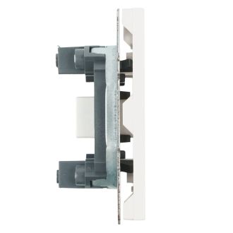 Розетка HDMI 2.0 Type A (механизм), STEKKER, серия Эмили, RST00-5118-01, белый фарфор, soft touch, 50163