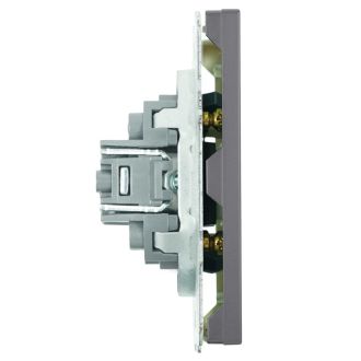 Розетка HDMI 2.0 Type A (механизм), серия Эмили, STEKKER, RST00-5118-10, платиново-серый, soft touch, 50170