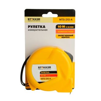 Рулетка, 10 м х 25 мм, II класс точности, пластик MTS-210-A, STEKKER, 50208