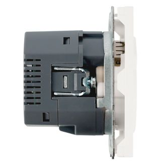 Розетка 1-местная з/ш с/з 16А + USB + Type C (механизм), Stekker, 250В, 20W, серия Эмили, белый фарфор, soft-touch, RST16-5119-01, 50217