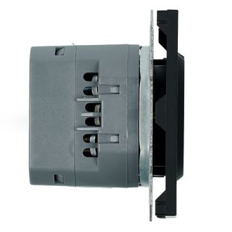 Розетка 1-местная з/ш с/з 16А + USB + Type C (механизм), Stekker, 250В, 20W, серия Эмили, черный уголь, soft-touch, RST16-5119-05, 50218