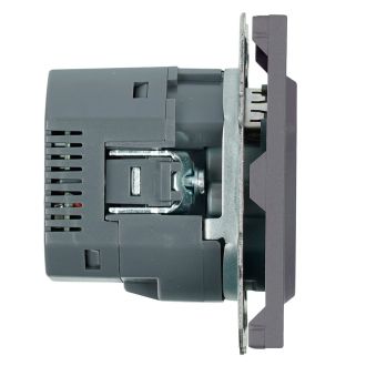 Розетка 1-местная з/ш с/з 16А + USB + Type C (механизм), Stekker, 250В, 20W, серия Эмили, платиново-серый, soft-touch, RST16-5119-10, 50219
