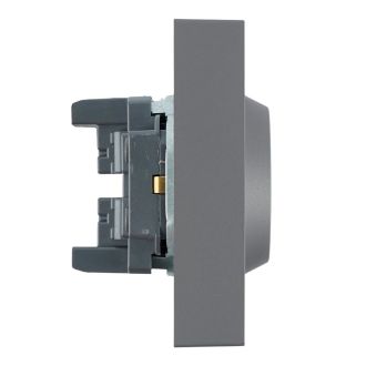 Розетка 2-местная с з/ш, с/з, СЗК, STEKKER, 250В, 16А, серия Эмили, RST16-5114-10ZK, платиново-серый, soft touch, 50244