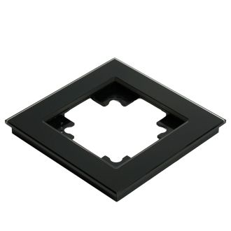 Рамка 1-местная для сенсорных механизмов, подсветки, стекло, STEKKER, GFR00-7001-05S, серия Катрин, черный, 50304
