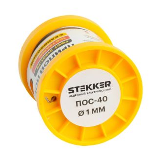 APL40-100-1 Припой ПОС-40 с канифолью в бобине 100 гр, STEKKER, 50315