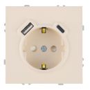 Розетка 1-местная з/ш с/з 16А + USB + Type C (механизм), STEKKER, 250В, 20W, серия Эмили, RST16-5119-08, кашемир, soft touch, 50360