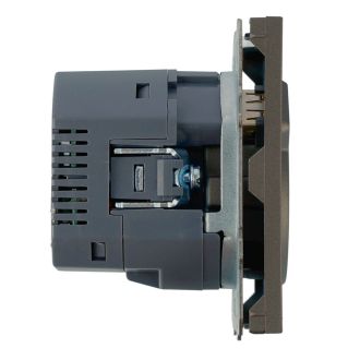 Розетка 1-местная з/ш с/з 16А + USB + Type C (механизм), STEKKER, 250В, 20W, серия Эмили, RST16-5119-09, антрацит, soft touch, 50361