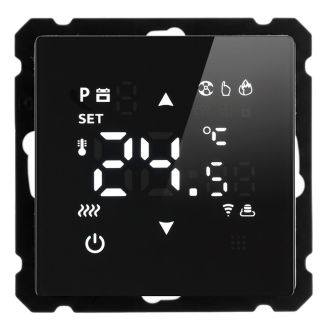 Терморегулятор Wi-Fi (механизм), STEKKER, 250В, 3500Вт, серия Катрин, GLS00-7119-05, черный, 50375
