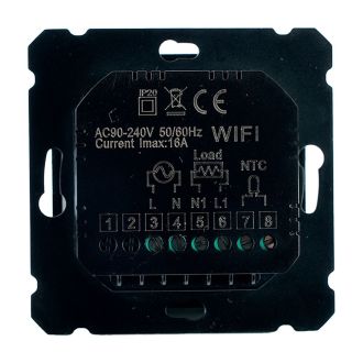 Терморегулятор Wi-Fi (механизм), STEKKER, 250В, 3500Вт, серия Катрин, GLS00-7119-05, черный, 50375