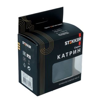 Терморегулятор Wi-Fi (механизм), STEKKER, 250В, 3500Вт, серия Катрин, GLS00-7119-05, черный, 50375