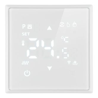 Терморегулятор Wi-Fi (механизм), STEKKER, 250В, 3500Вт, серия Эмили, RSW00-5119-01, белый фарфор, soft touch, 50376