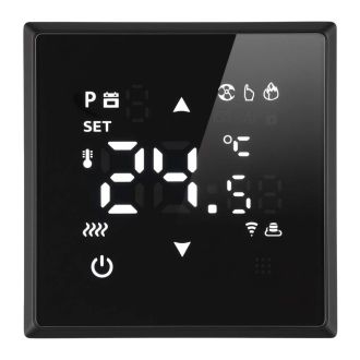 Терморегулятор Wi-Fi (механизм), STEKKER, 250В, 3500Вт, серия Эмили, RSW00-5119-05, черный уголь, soft touch, 50377
