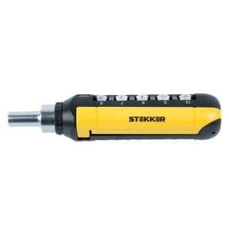 Отвертка реверсивная с битами, 15 предметов, STEKKER STLS003, 50407