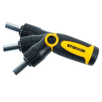 Отвертка реверсивная с битами, 14 предметов, STEKKER STLS004, 50408