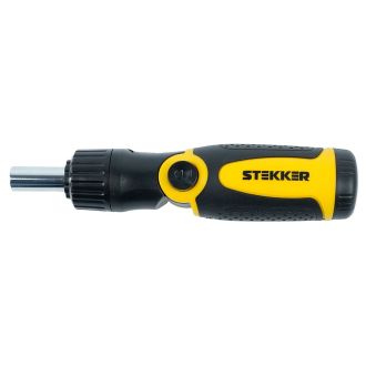 Отвертка реверсивная с битами, 14 предметов, STEKKER STLS004, 50408