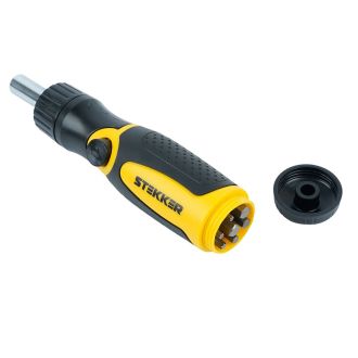 Отвертка реверсивная с битами, 14 предметов, STEKKER STLS004, 50408