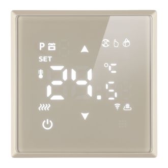 Терморегулятор Wi-Fi (механизм), STEKKER, 250В, 3500Вт, серия Эмили, RSW00-5119-08, кашемир, soft touch, 50427
