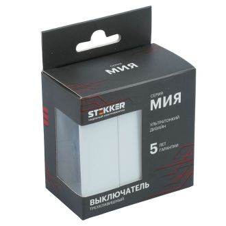 Выключатель 3-клавишный (механизм), STEKKER, 250В, 10А, серия Мия, RSW10-3108-01, белая магнолия, 50430