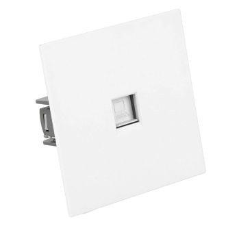 Розетка компьютерная 1-местная RJ-45 (механизм), STEKKER, серия Мия, RST00-3117-01, белая магнолия, 50436