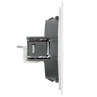 Розетка компьютерная 1-местная RJ-45 (механизм), STEKKER, серия Мия, RST00-3117-01, белая магнолия, 50436