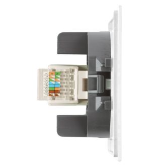 Розетка компьютерная 1-местная RJ-45 (механизм), STEKKER, серия Мия, RST00-3117-01, белая магнолия, 50436