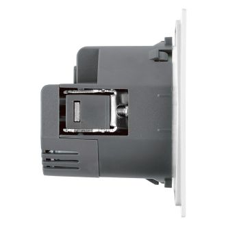Розетка 1-местная з/ш с/з 16А + USB + Type C (механизм), STEKKER, 250В, 20W, серия Мия, RST16-3119-01, белая магнолия, 50438