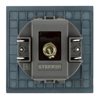 Розетка телевизионная 1-местная (механизм), STEKKER, 75 Ом, 5-862МГц, серия Мия, RST00-3108-05, черный бархат, 50449