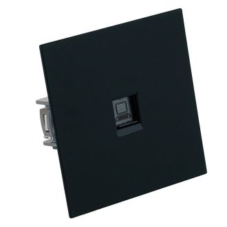 Розетка компьютерная 1-местная RJ-45 (механизм), STEKKER, серия Мия, RST00-3117-05, черный бархат, 50450